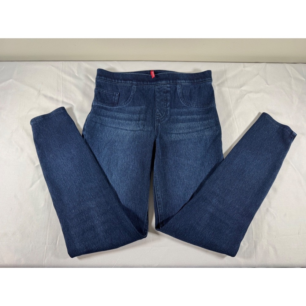Spanx Jean-ish Leggings Dark Wash Indigo Pull On Skinny Denim Pants S/P